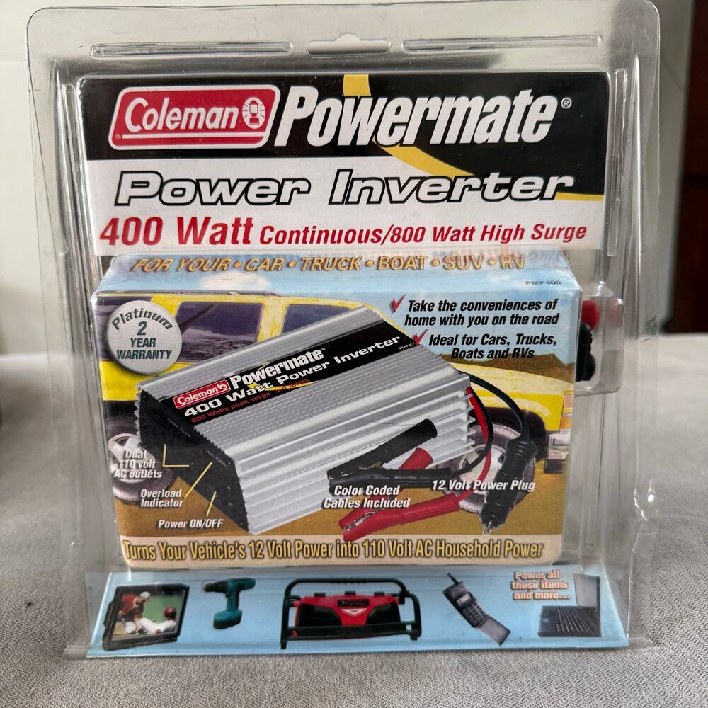 Coleman Powermate PMP400 400 Watt Power Inverter 800W Surge NEW SEALED